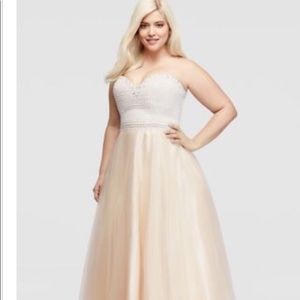 David’s Bridal Champagne Prom Dress